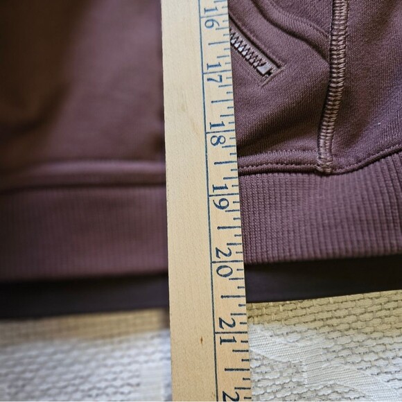 Athleta Recover Hoodie Women's Small Smoked Almond Brown Drawstring Gym EUC - Picture 2 of 8